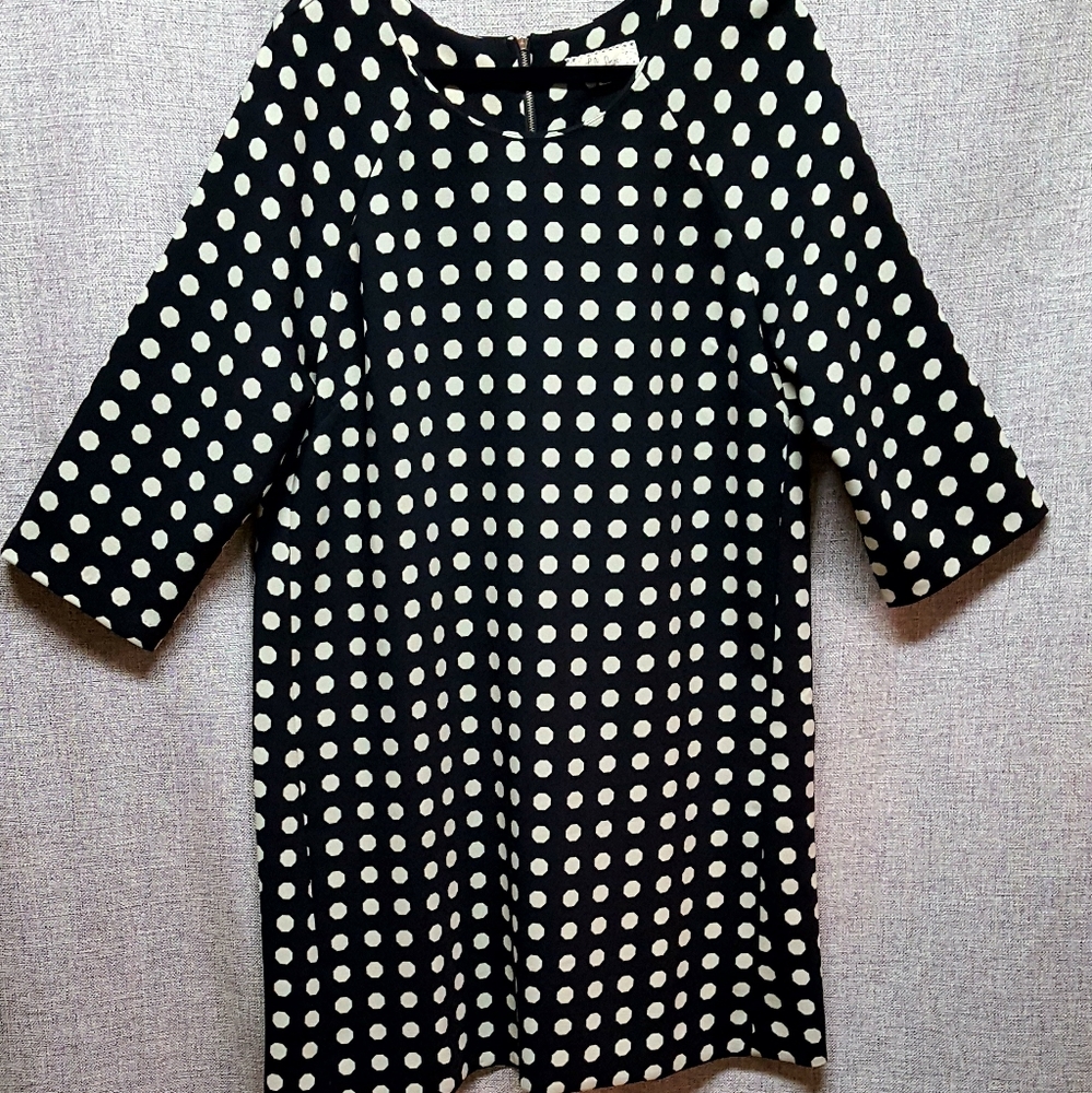 Lili Rose Black w/White Hexa Dot Dress EUC Sz 12